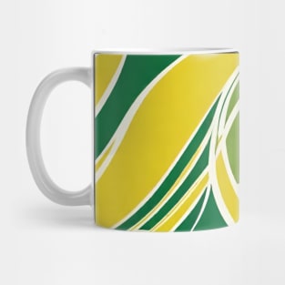 Modern Green Yellow Asymmetric Patterns And Very Expressive Abstractions Mug